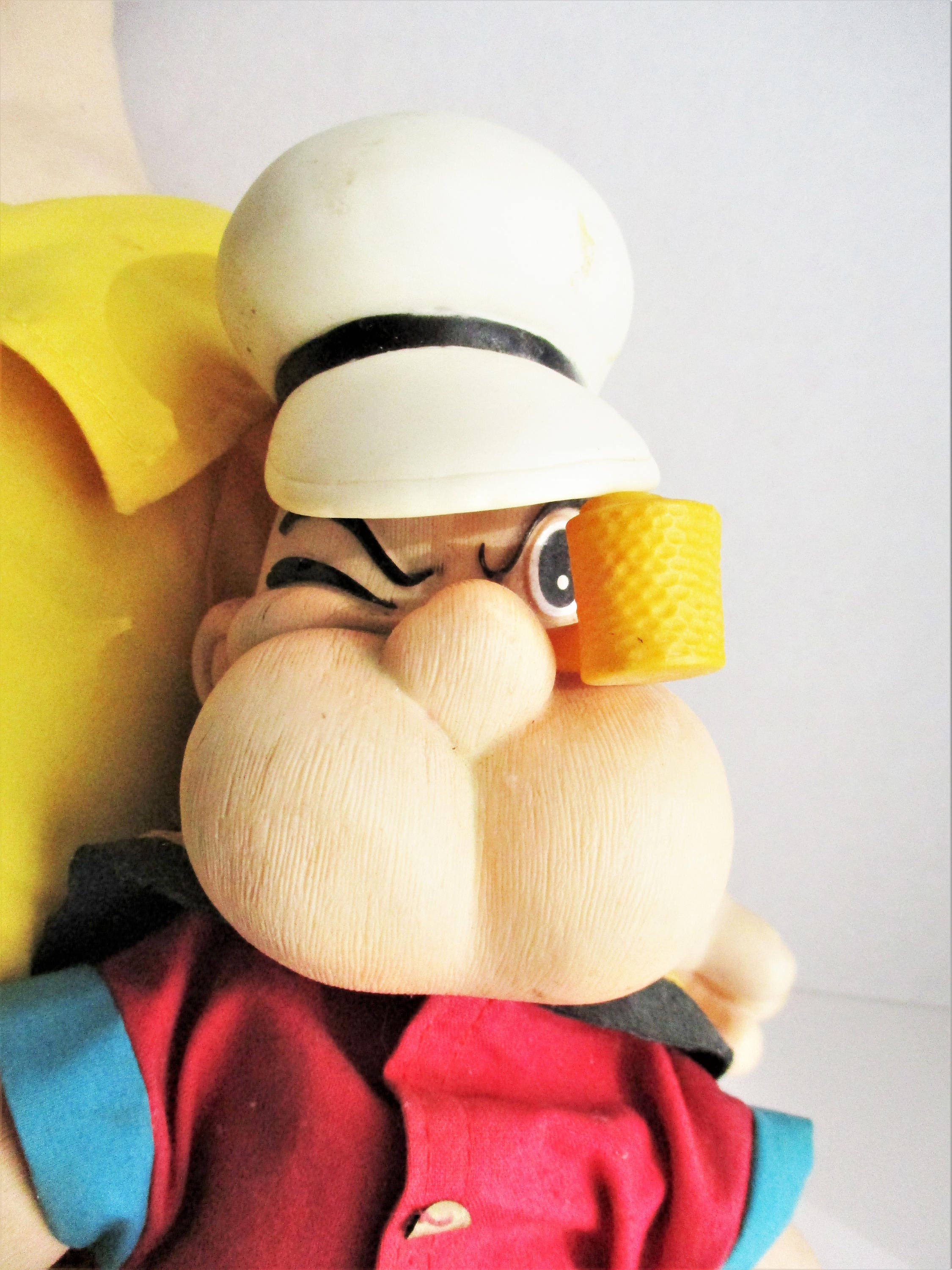 Vintage Popeye Brutus Stuffed Doll Plastic Cartoon