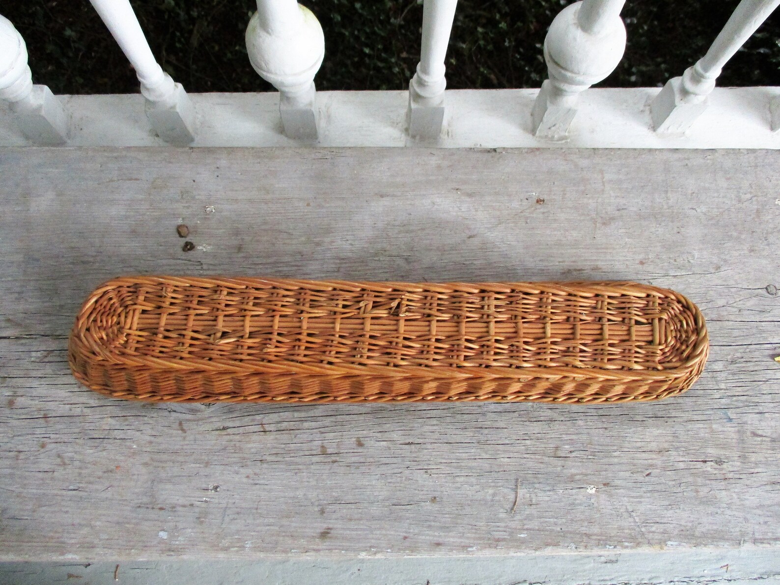 Vintage Wicker Bread Basket Long Narrow Baguette Bread Basket Etsy