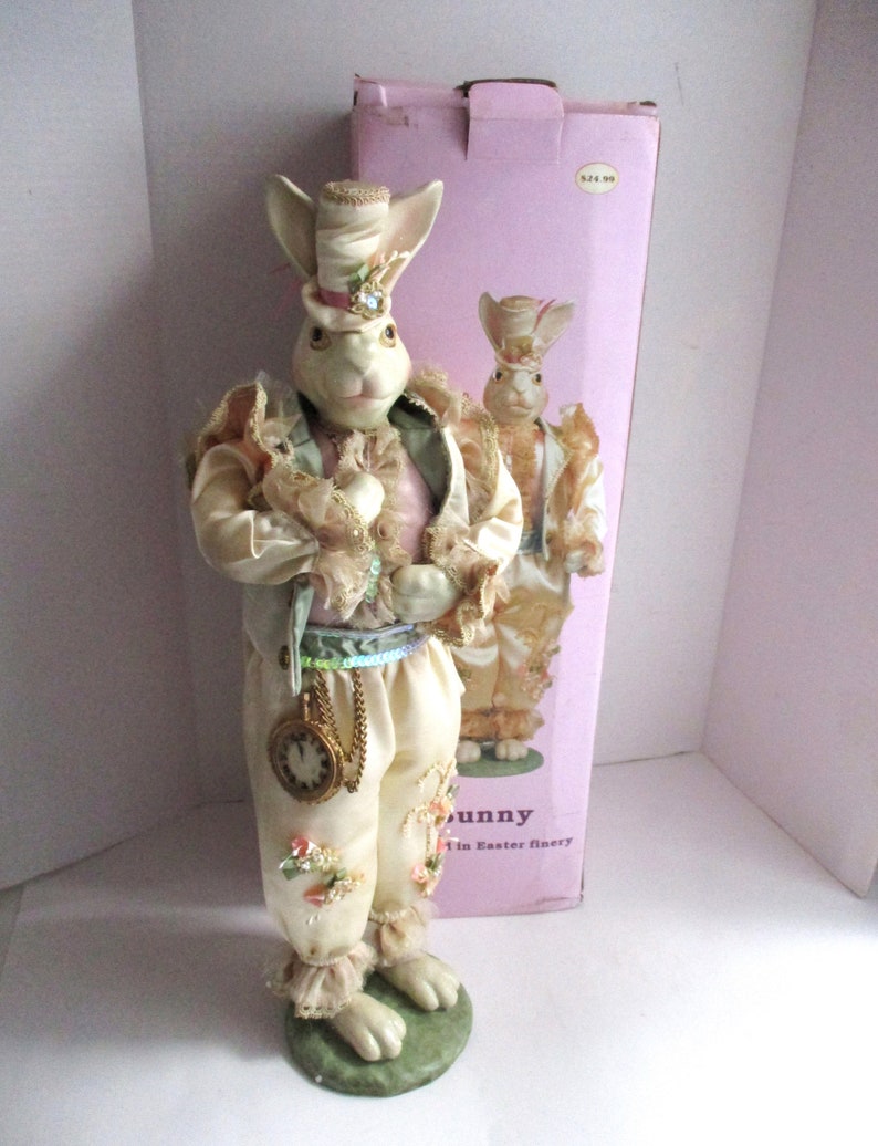 Vintage Cracker Barrel White Rabbit Figurine 21