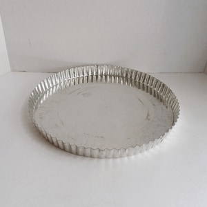 Vintage Tart Pan 3 AVAILABLE Large French Fluted Two Piece Aluminum Baking Pan Made in France