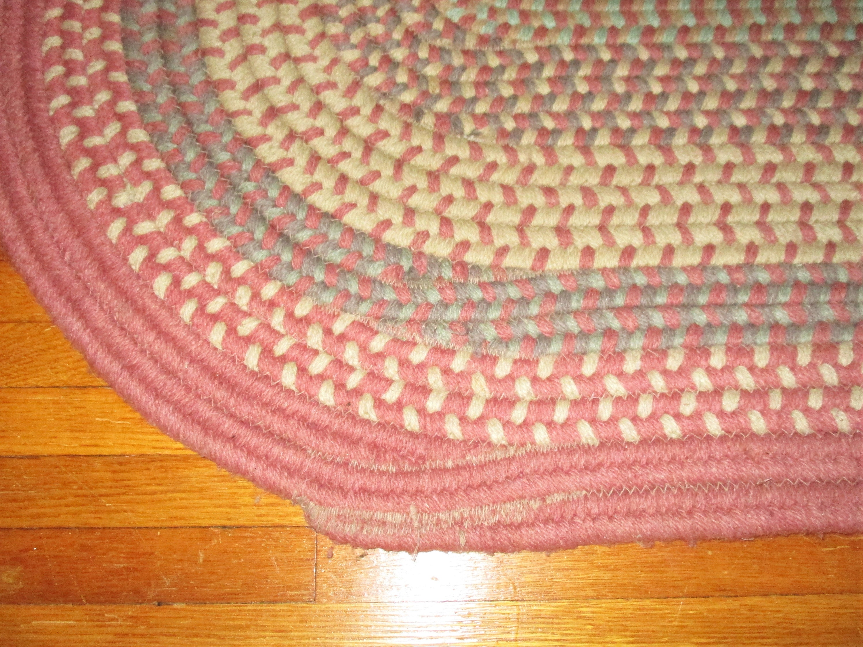 Vintage Braided Rug Runner Wool Mauve 8 Feet Long Hallway Rug Etsy