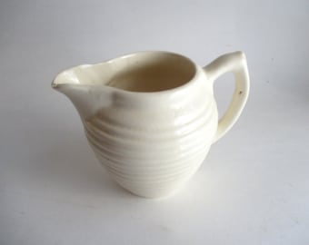 Vintage Small Pitcher Creamer White Pottery