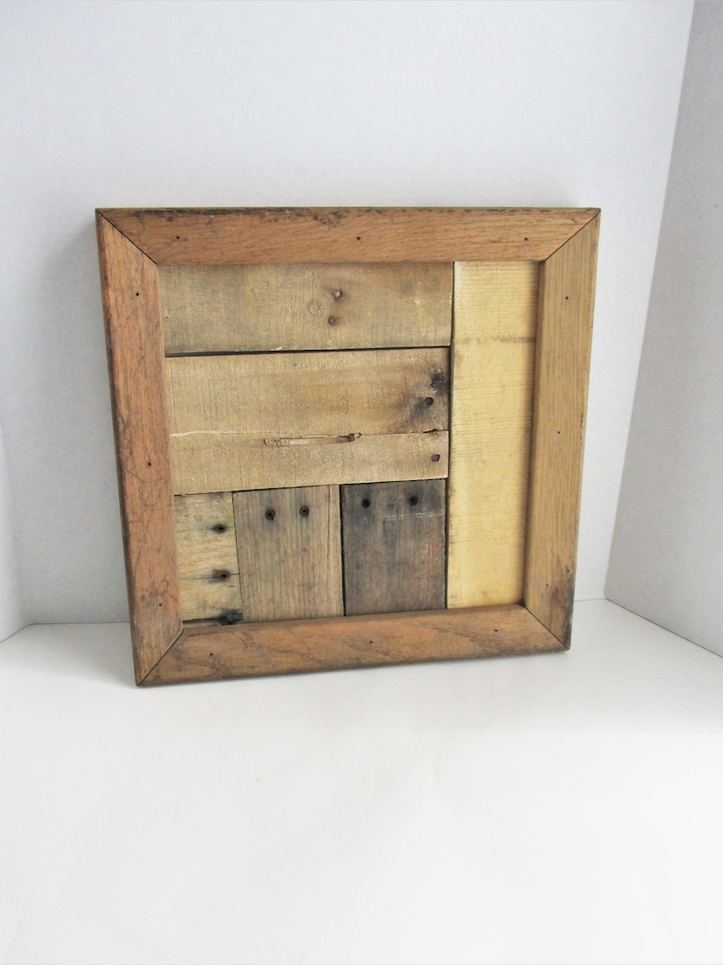 Vintage Wood Frame Pallet Wood Hand Made Rustic Tray Art Board Etsy