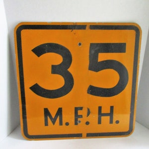 Vintage Road Sign 35 MPH Industrial Sign 1990’s Rochester - Etsy