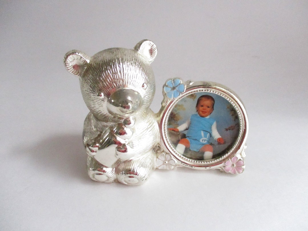 Vintage Silver Bear Bank Picture Frame Baby Nursery Decor - Etsy