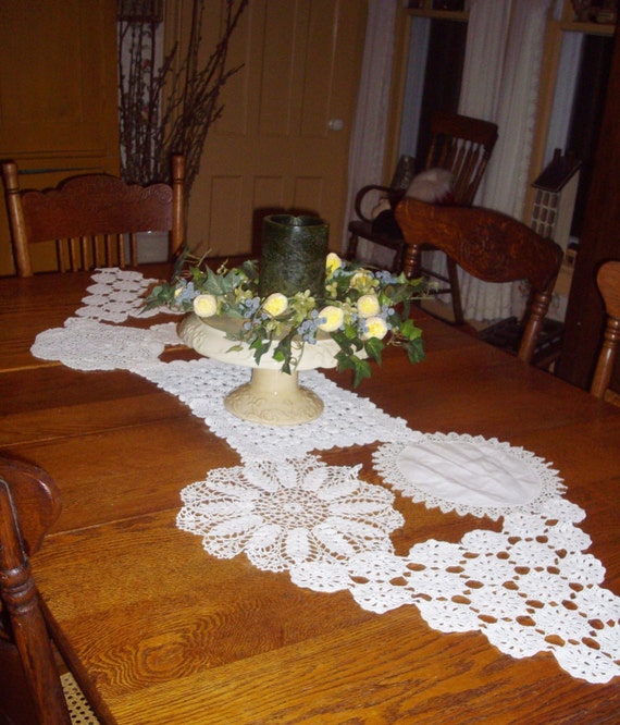 Crocheted Doilies Doily Runners Table Runners Vintage Doily Handstitched Doilies