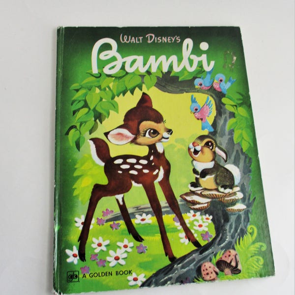 Vintage Bambi Book Disney 1972 Walt Disney Golden Book