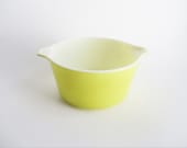 Vintage Pyrex Casserole Dish Ovenware Lime Green Glass Retro Kitchen