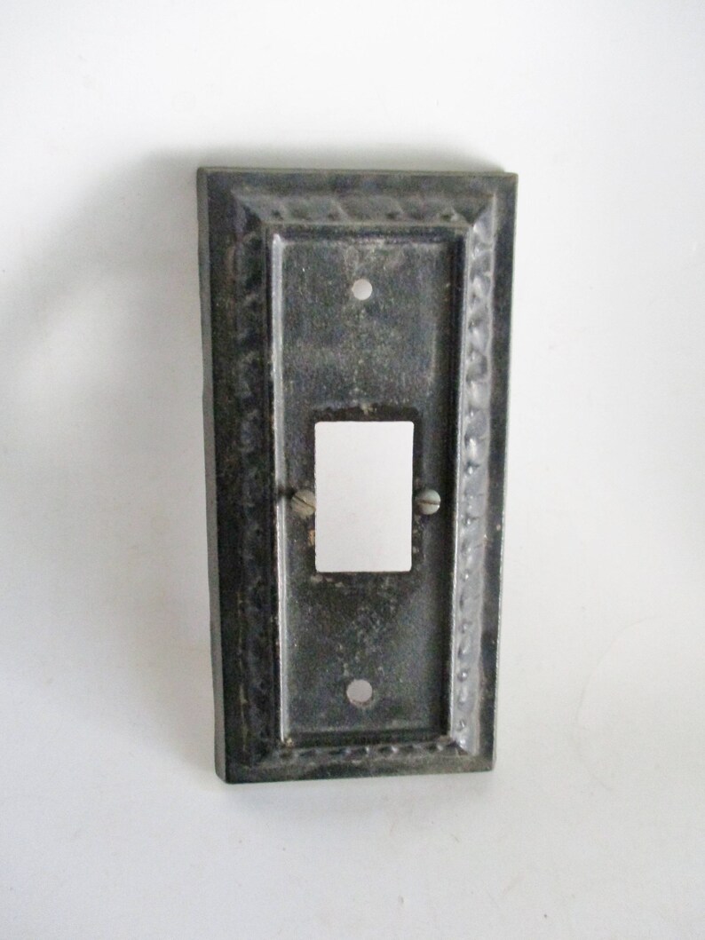 Vintage Door Knob Backplate Cast Iron Black Ornate Vintage Etsy
