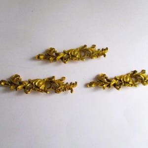 Vintage Matson 24K Gold Vanity Pediments Brass Appliqués