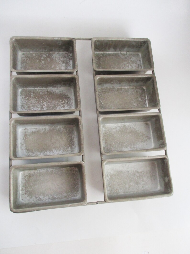 Vintage Mini Loaf Pans Attached 8 Pan Set Commercial Etsy