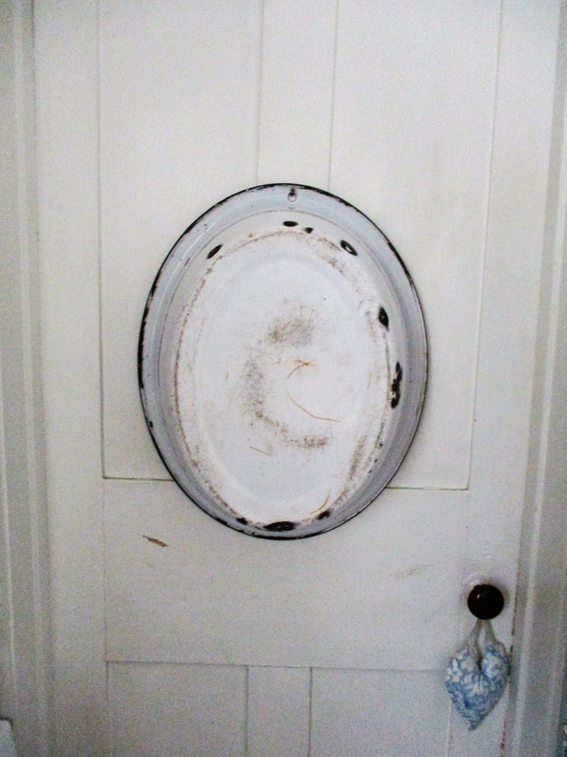 Vintage White Enamelware Basin Large Oval 1950's Indoor Etsy