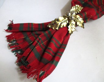 Vintage Set of 2 Poinsettia Napkin Rings Jingle Bells