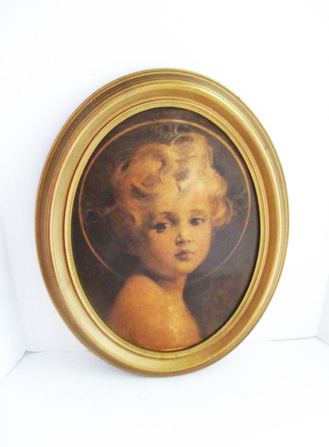Vintage Jesus Light of the World Lithograph Gold Oval Frame - Etsy