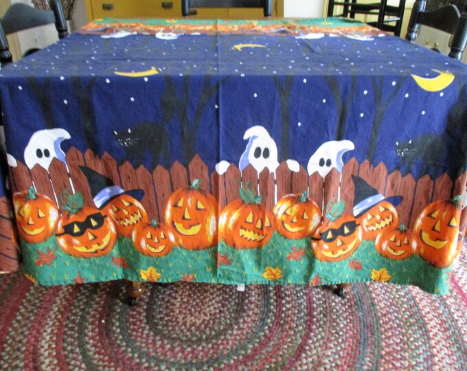 Vintage Halloween Tablecloth Avon Home Fashions Large 84 X 58 Cotton