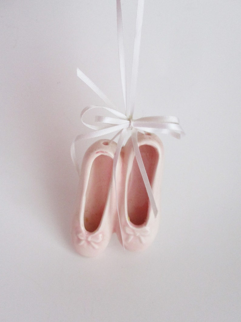 Vintage Ballet Slippers Pink Hanging Ornament Ceramic Dance Etsy