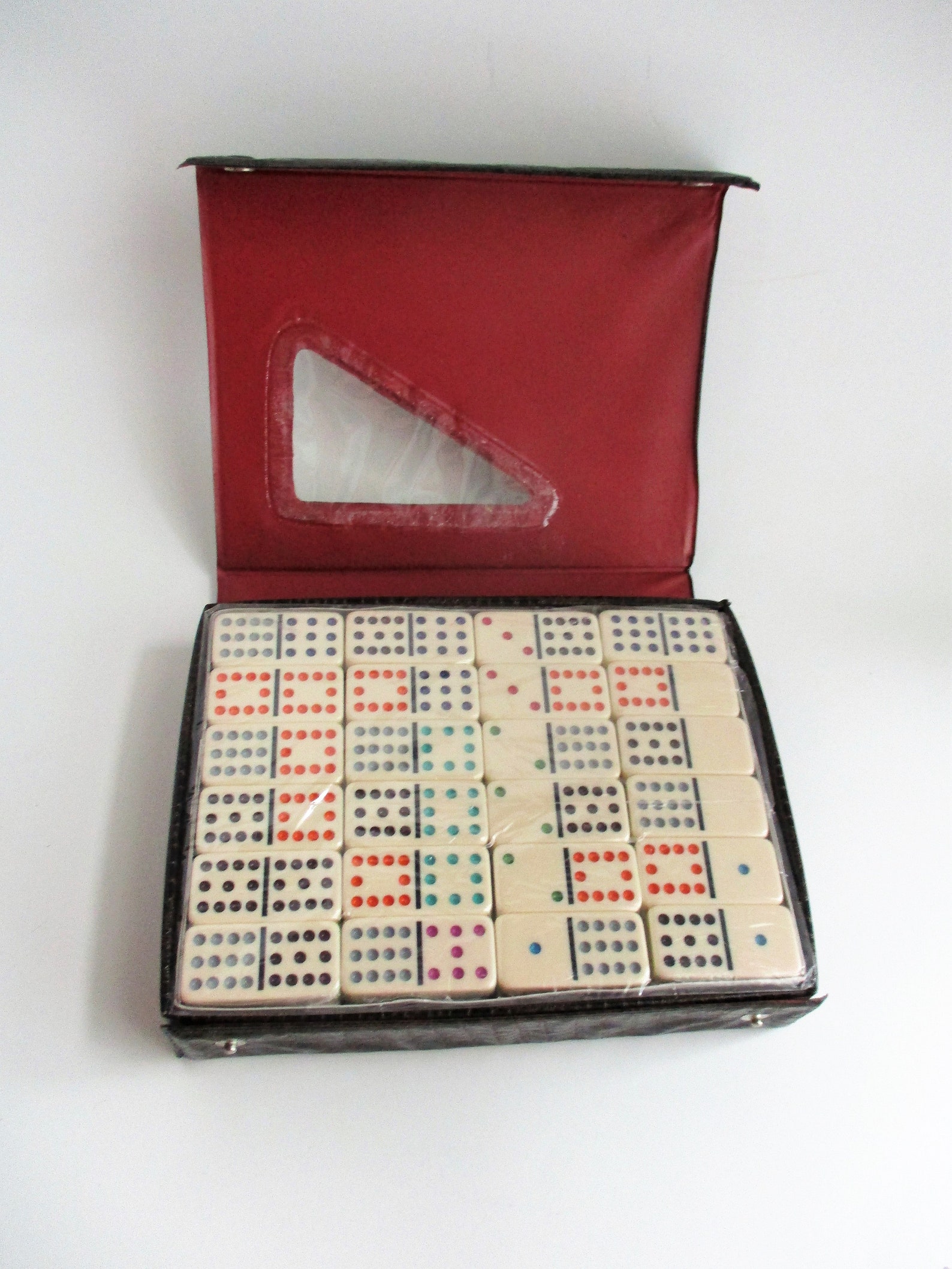 Vintage Domino Set of 91 Double Twelve Black Brown Carrying Etsy