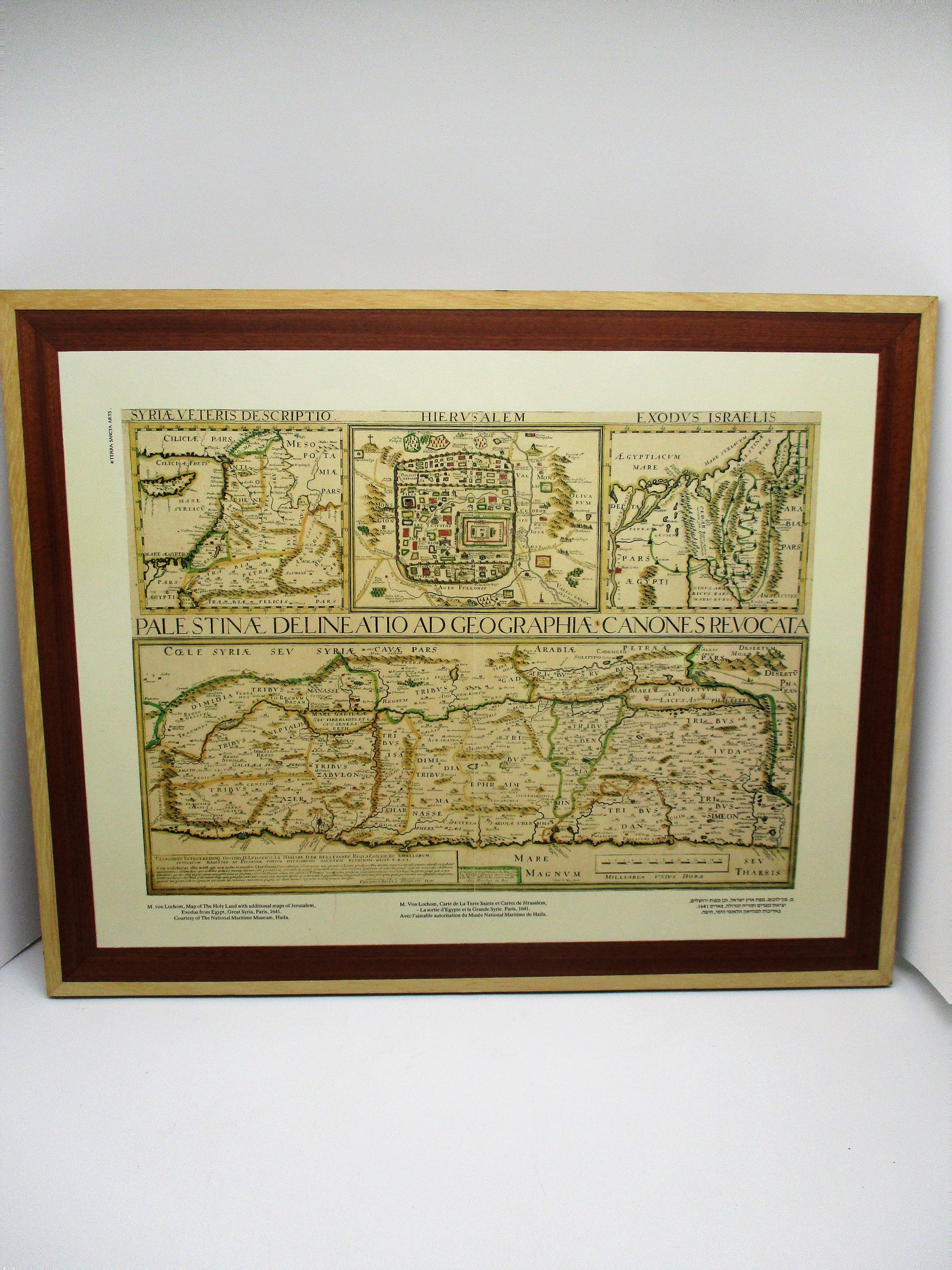 Vintage Map of the Holy Land Jerusalem Print M. Von Lochom - Etsy