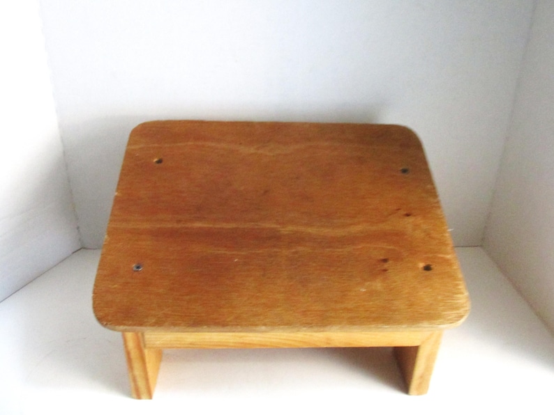 Vintage Slanted Wood Stool - Etsy