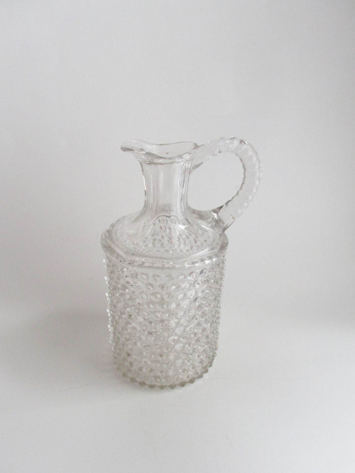 Vintage Decanter Hobnail Clear Glass Pitcher Liquor Decanter Etsy
