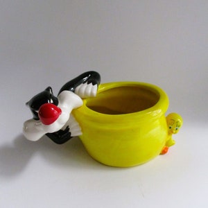 Vintage Sylvester Tweety Ceramic Bowl Looney Toons Warner Brothers
