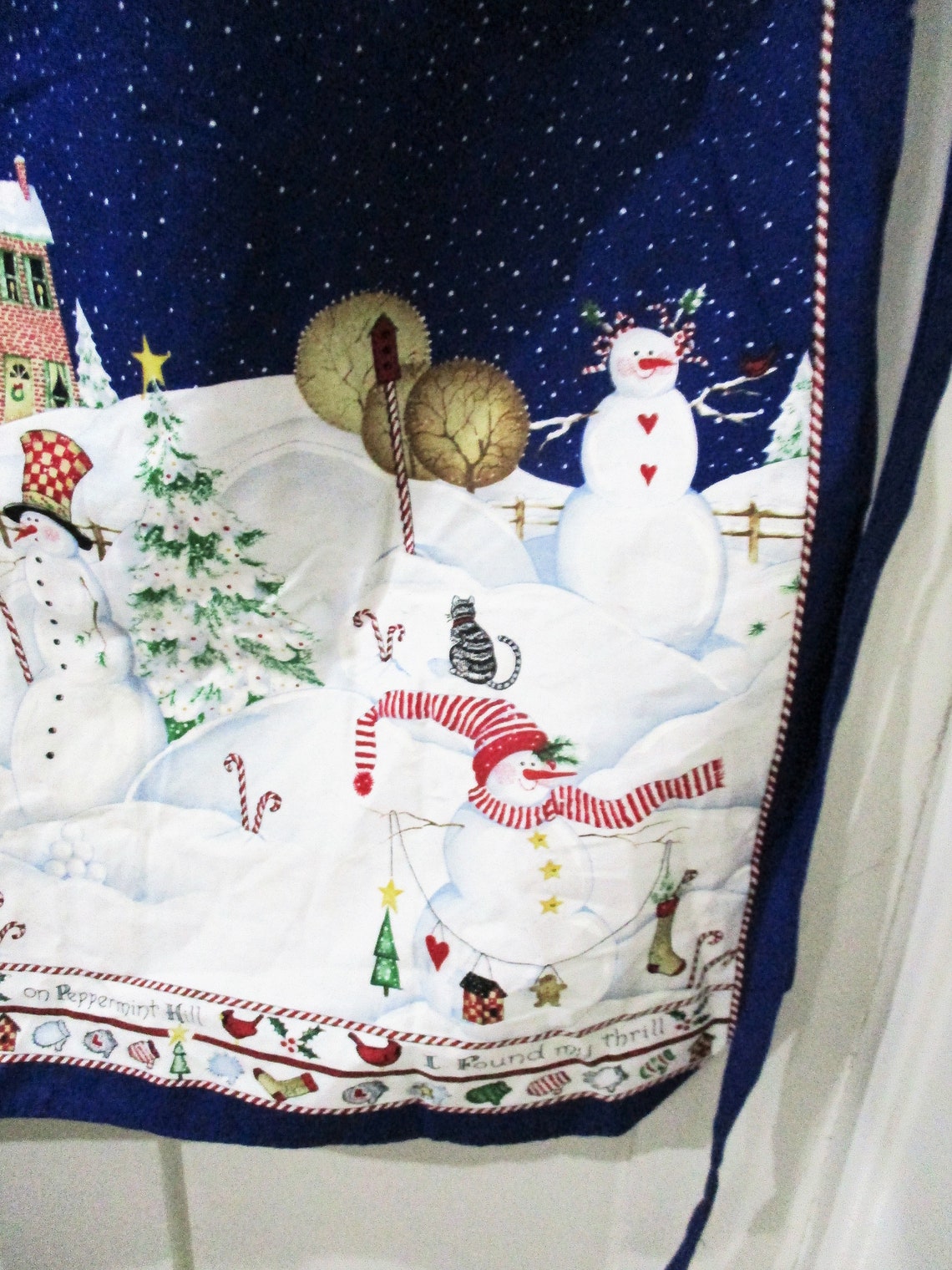 Vintage Apron Winter Scene Snowmen I Found My Thrill on - Etsy