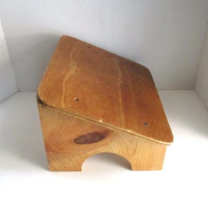 Vintage Slanted Wood Stool - Etsy