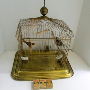 Vintage Antique Bird Cage Ornate Brass Tabletop