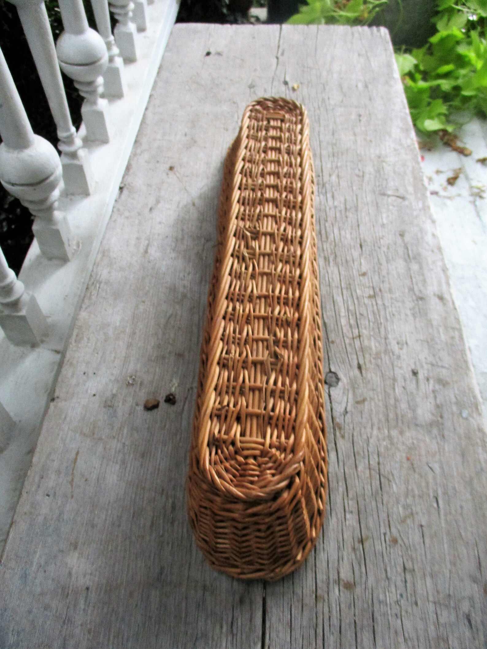 Vintage Wicker Bread Basket Long Narrow Baguette Bread Basket Etsy