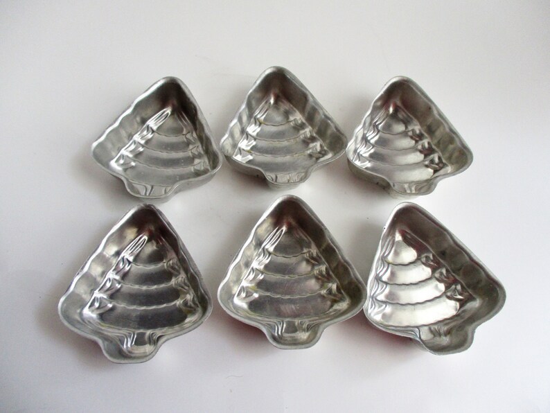 Vintage Tin Molds Set of 6 Tree Baking Molds Kitchen Decor Etsy