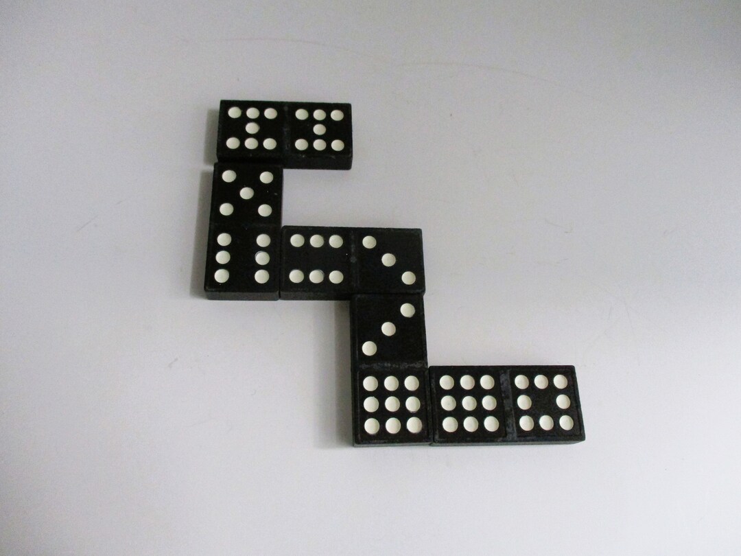 Tessere Domino Legno Double Nine Halsam - Ricambi Per Completare Il Tuo Set, Colore Nero