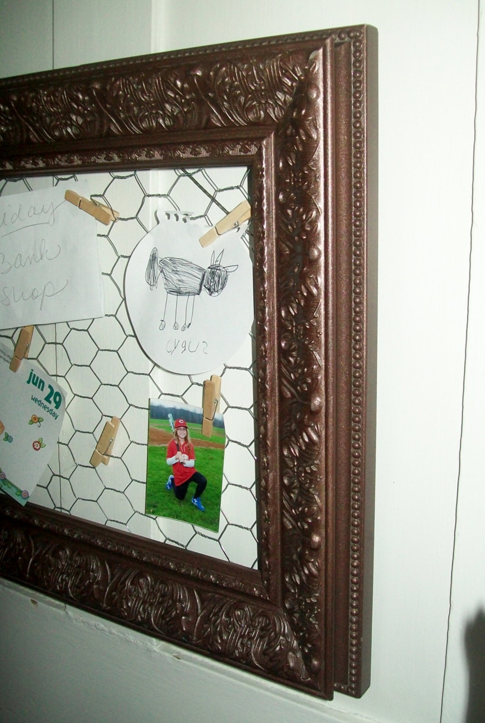 Vintage Message Board Framed Chicken Wire Photo Display 16 x Etsy
