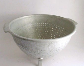 Vintage Wear-Ever Colander Gray Metal Strainer
