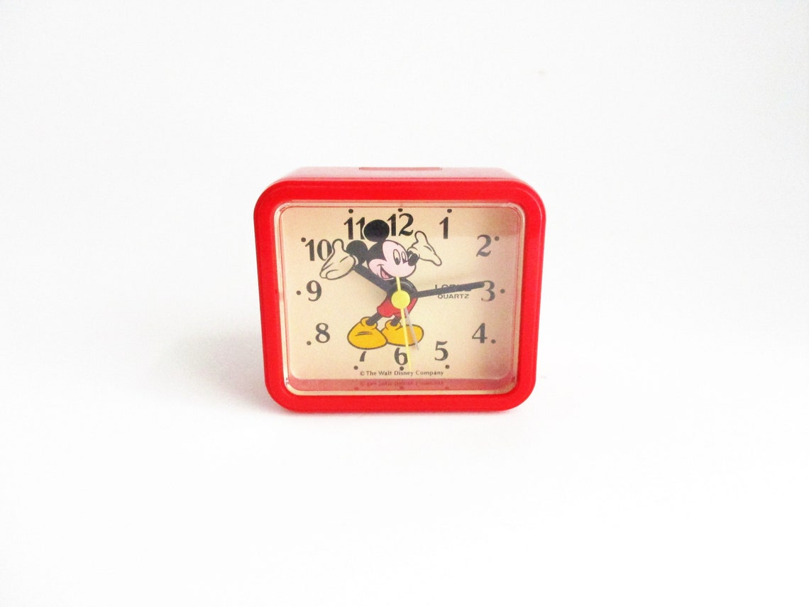 Vintage Mickey Mouse Quartz Alarm Clock Walt Disney Company Etsy