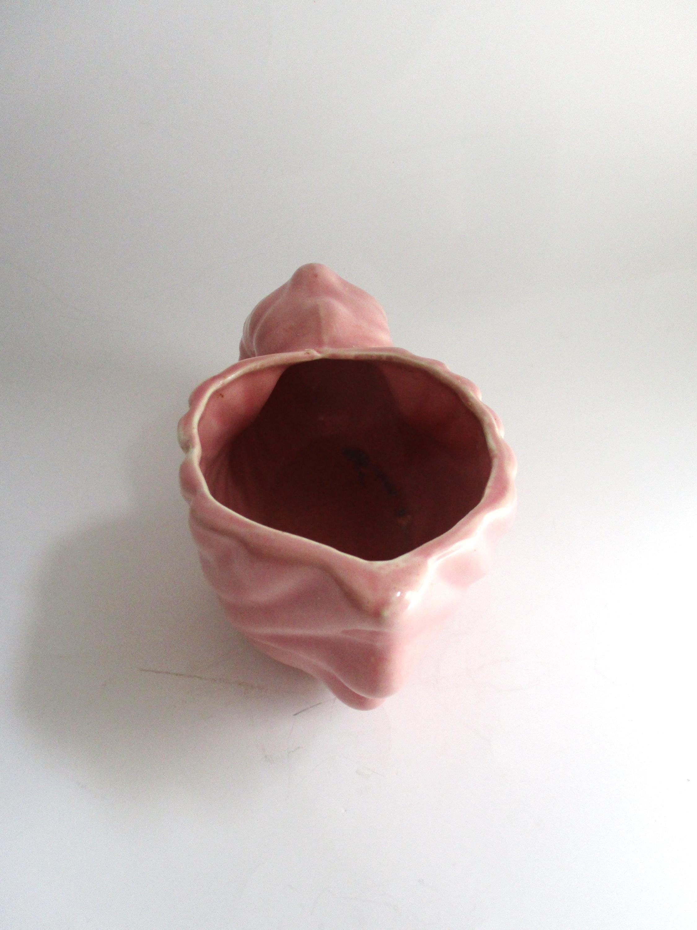 Vintage Pink Spiral Shell Planter Ceramic - Etsy