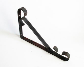 Vintage Wall Bracket Black Scrolled Wrought Iron