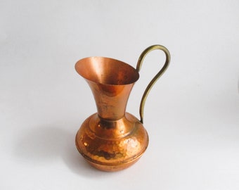 Vintage Copper Pitcher Brass Handle Petite Pitcher Ethan Allen England