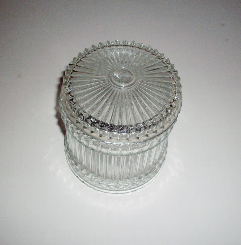 Vintage Glass Vanity Jar with Lid Amway American Glass Etsy