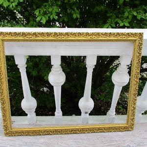 Vintage Large Frame 19" x 25" Gold Ornate Scrolls Carved Wood