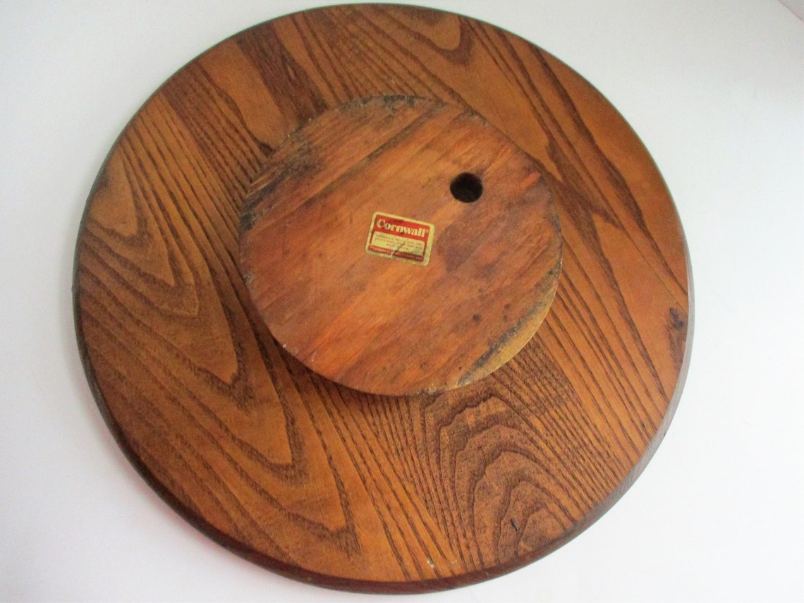 Vintage Lazy Susan Large Solid Oak 14 Turnaround Etsy