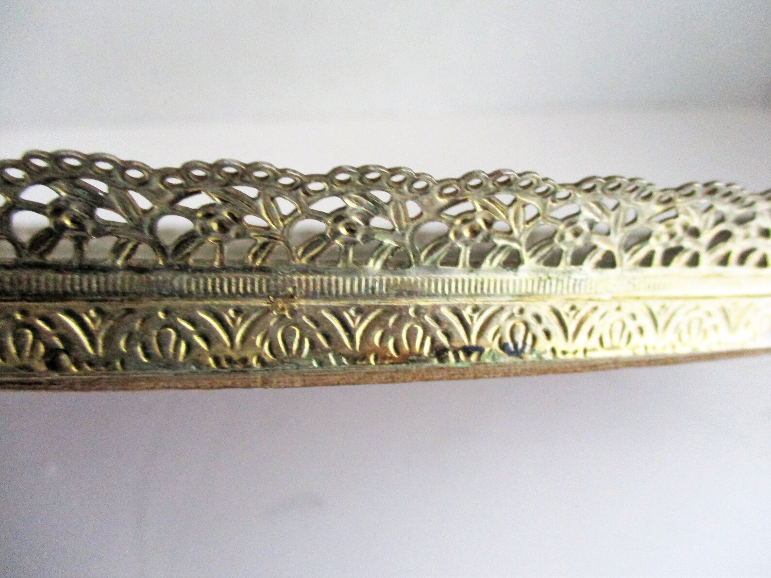 Vintage Matson Vanity Mirror Mid Century Rose Ormolu Filigree Etsy