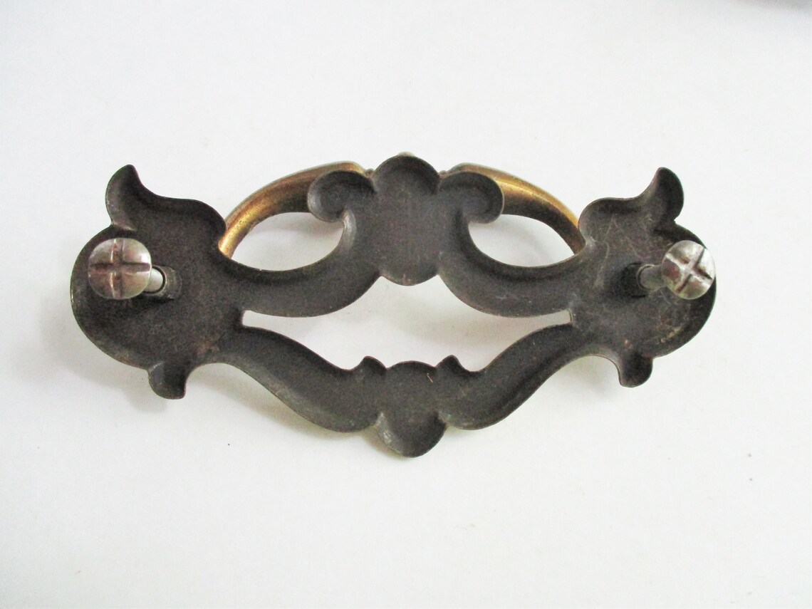 Vintage Dresser Pull Metal Gold Tone Hardware Ornate Etsy