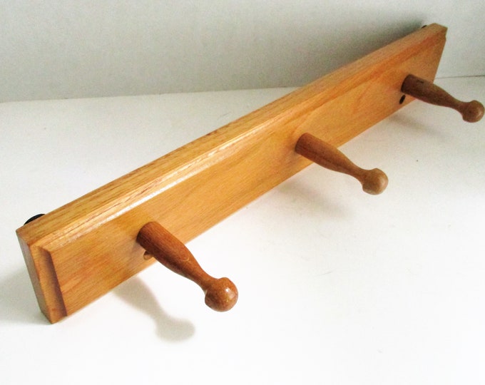 Vintage Peg Rack Solid Wood 3 Peg Coat Rack Mug Rack Wall Hanging Etsy