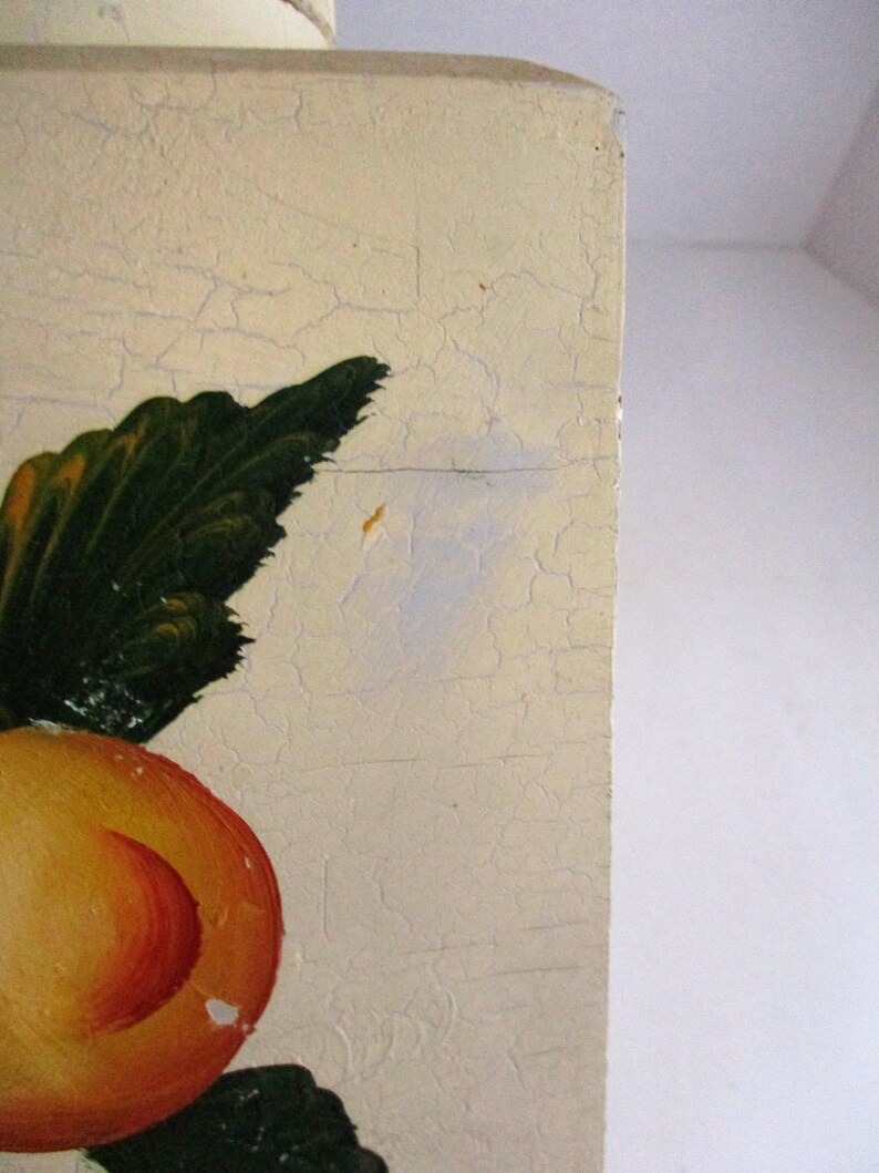 Vintage Ginger Jar Square Wood Box Vase Pastel Yellow Fruit Etsy