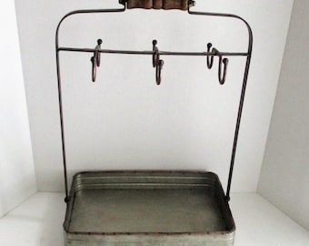 Vintage Metal Caddy Mug Jewelry Stand Storage Organization