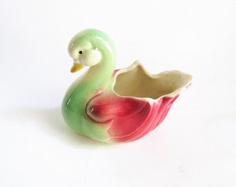 Vintage Swan Planter Ceramic Candy Dish