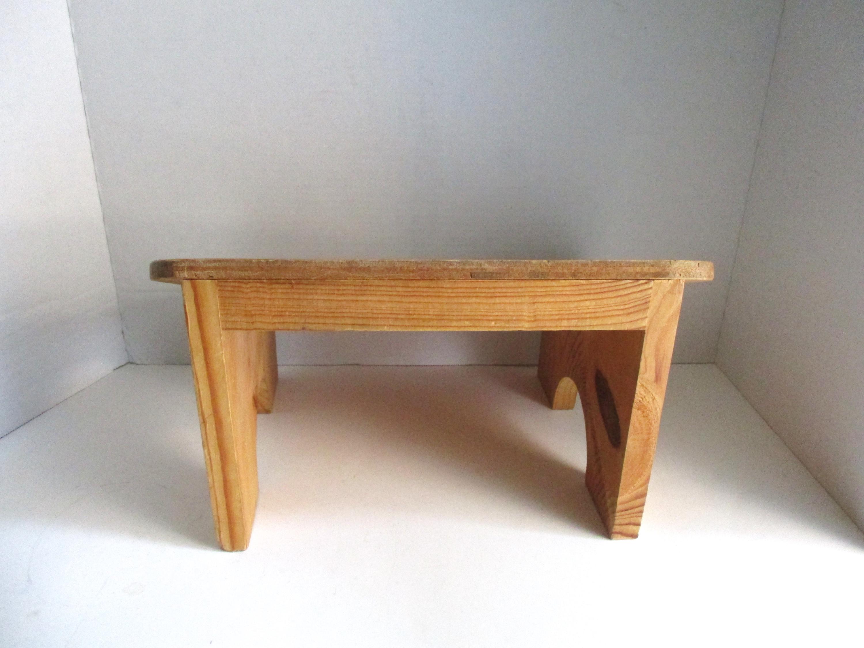 Vintage Slanted Wood Stool - Etsy