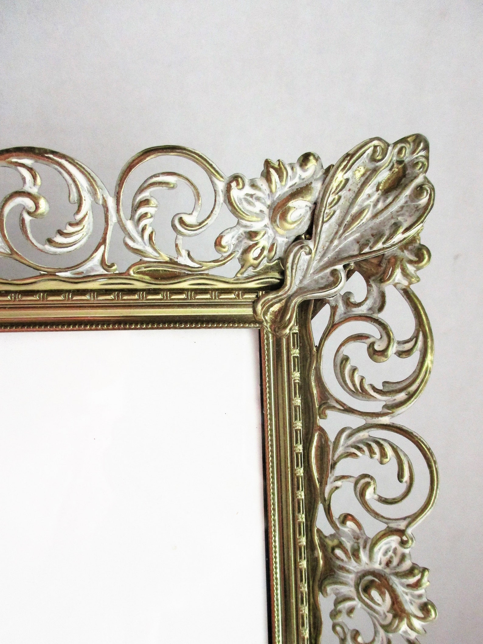 Vintage Frame 11 x 14 Gold Tone Metal Ornate Pierced Floral Etsy
