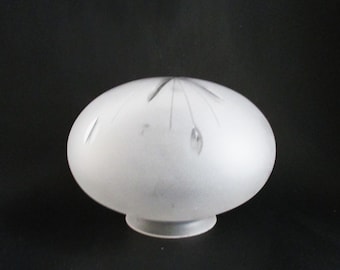 Vintage Glass Ceiling Light Shade Frosted Round Etched