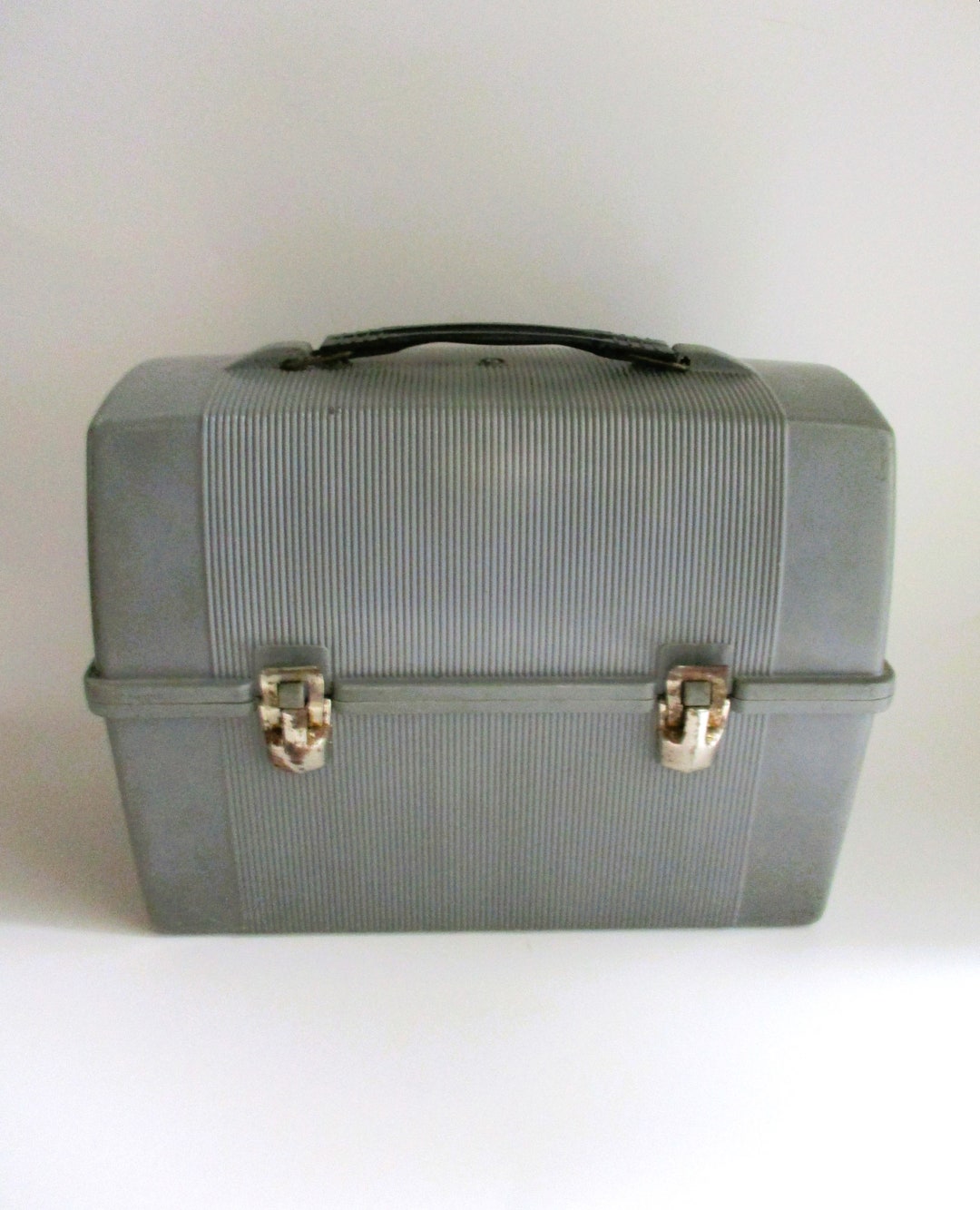 Vintage Thermos Brand Plastic Lunch Box Domed Gray - Etsy